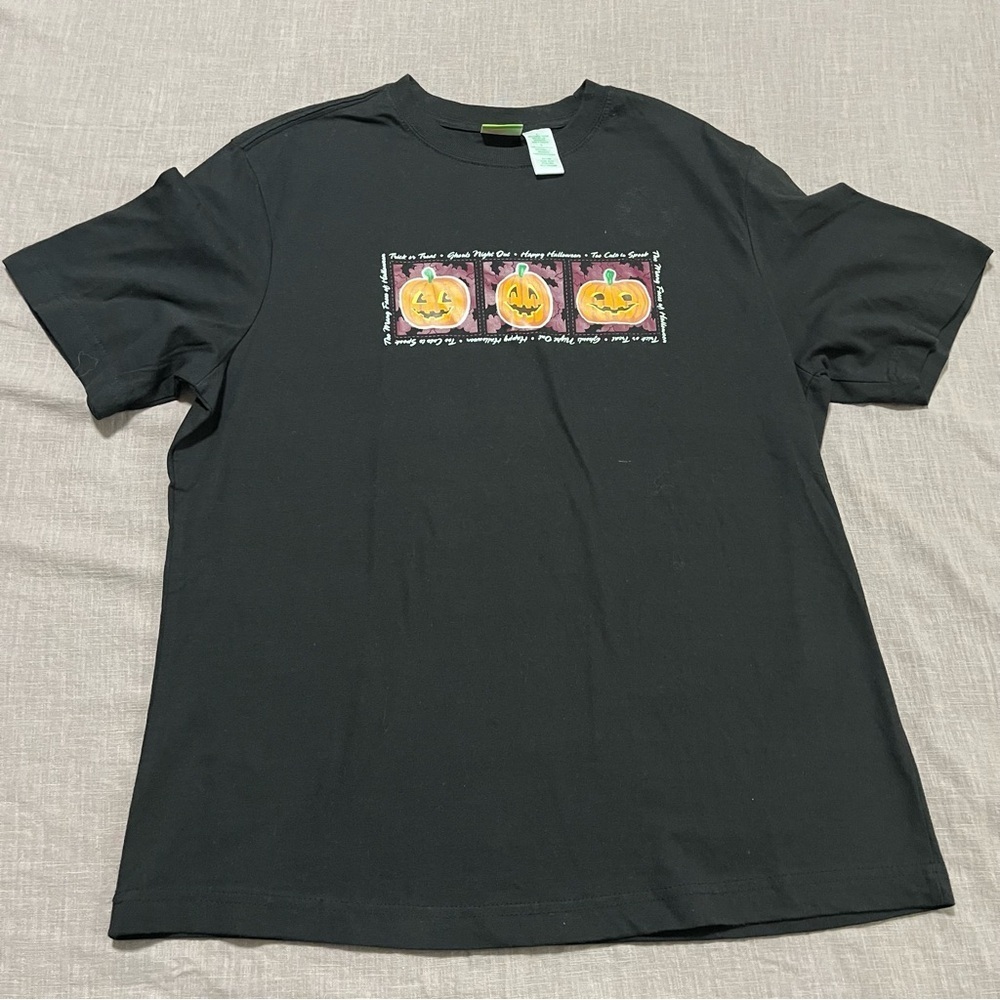 Vintage Halloween Pumpkin Graphic Tee Size Large 100% Cotton October whimsygoth - Picture 2 of 6